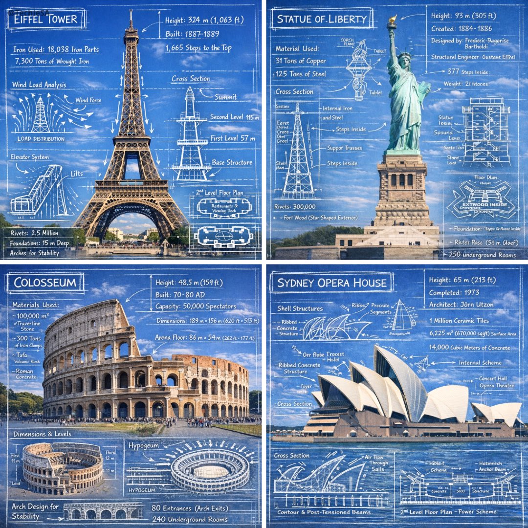 Create an infographic image of [LANDMARK], combining a real photograph of the la
