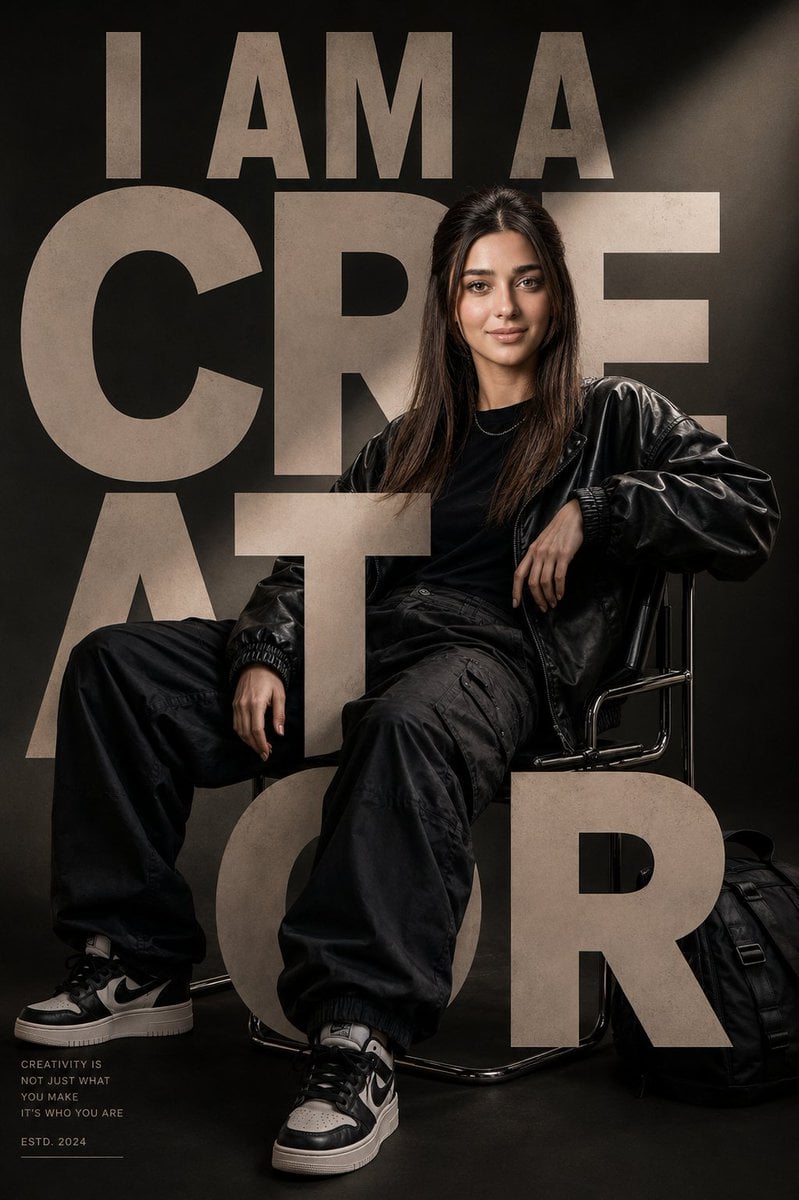 Ultra-premium fashion editorial poster, luxury streetwear aesthetic, 4:5 portrai