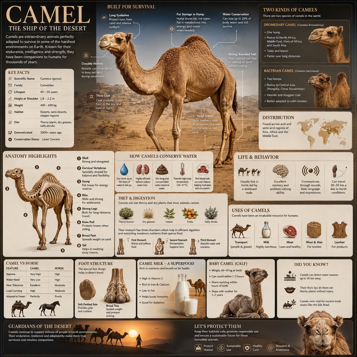 Create a premium square “reference-style wildlife infographic” centered around t