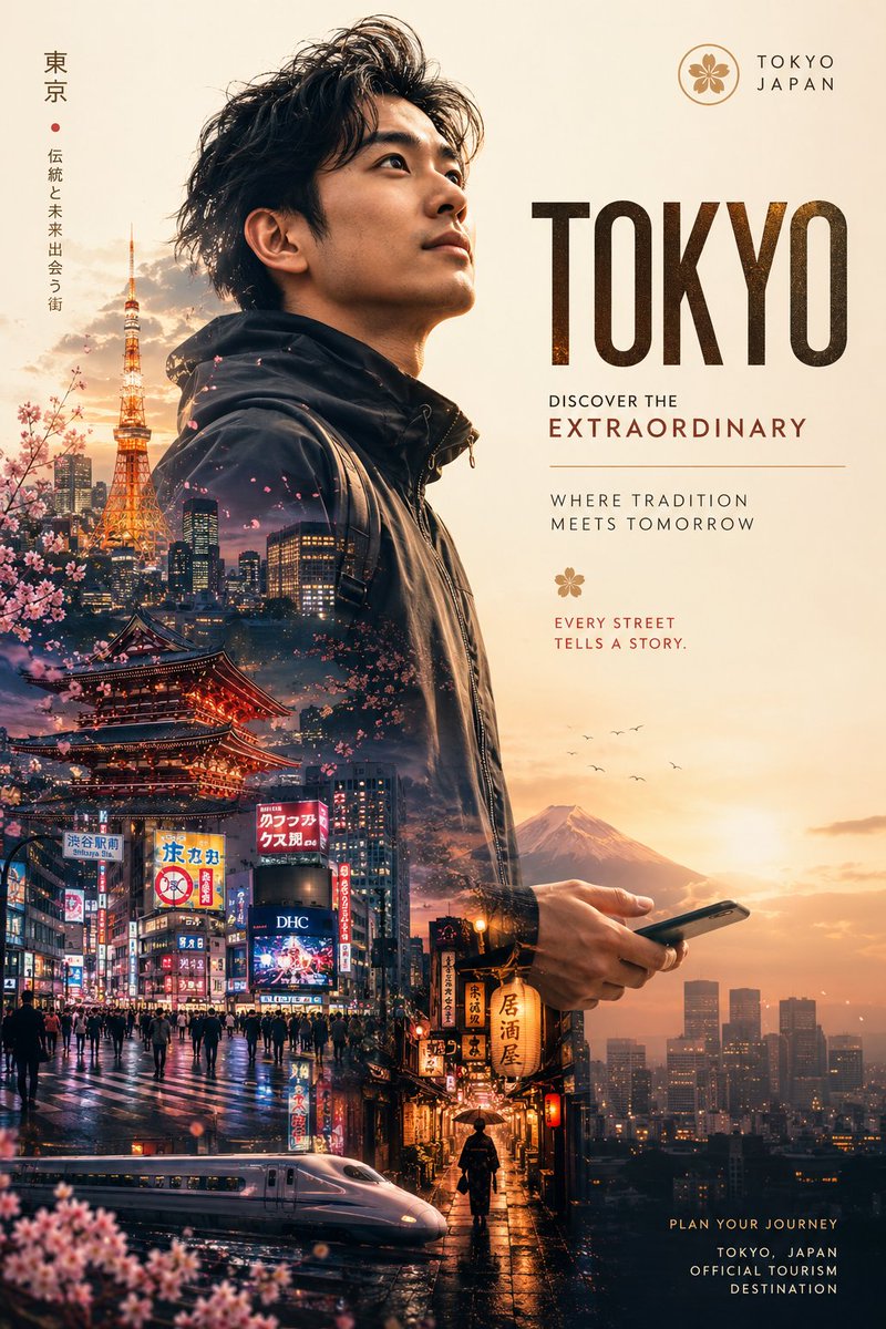 Create image Ultra-premium destination marketing poster featuring a stylish mode