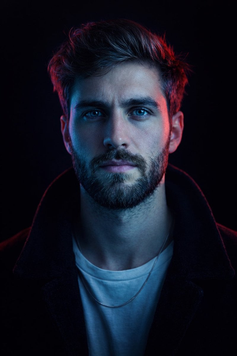 {
"image_type": "studio portrait",
"composition": {
"framing": "tight head-and-…