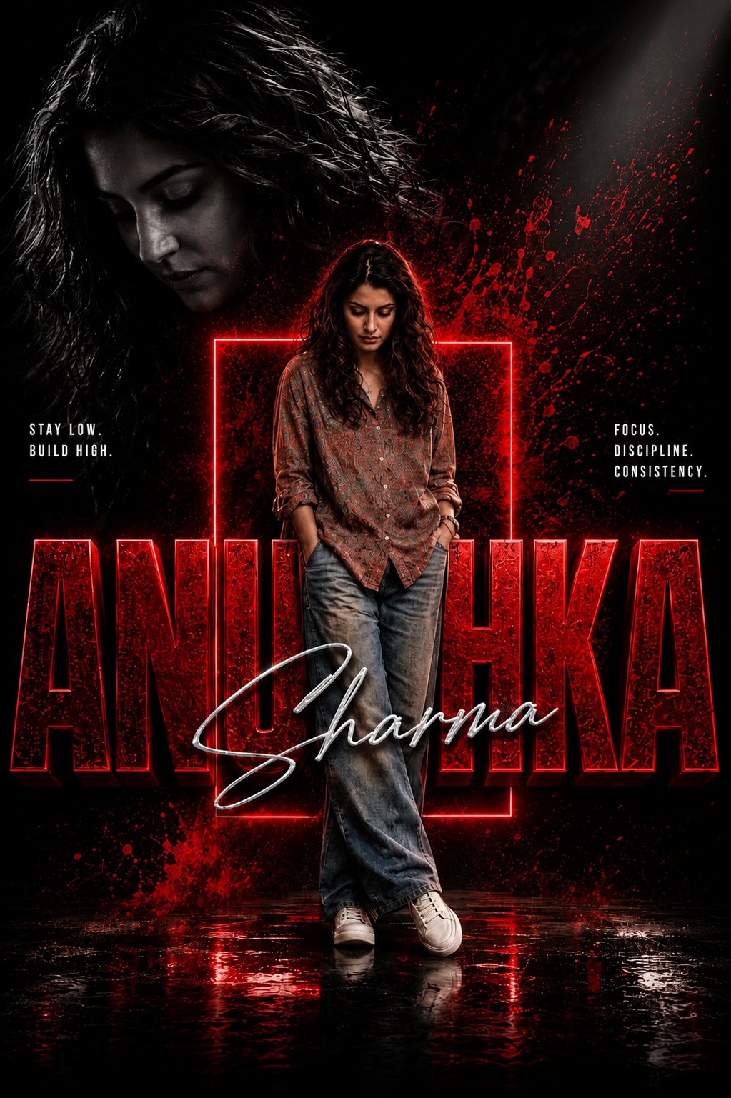 Create a premium cinematic Instagram poster featuring [CELEBRITY NAME] in a bold