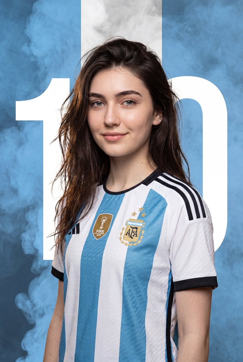 A mixed-media sports promotional poster featuring a realistic chest-up portrait 