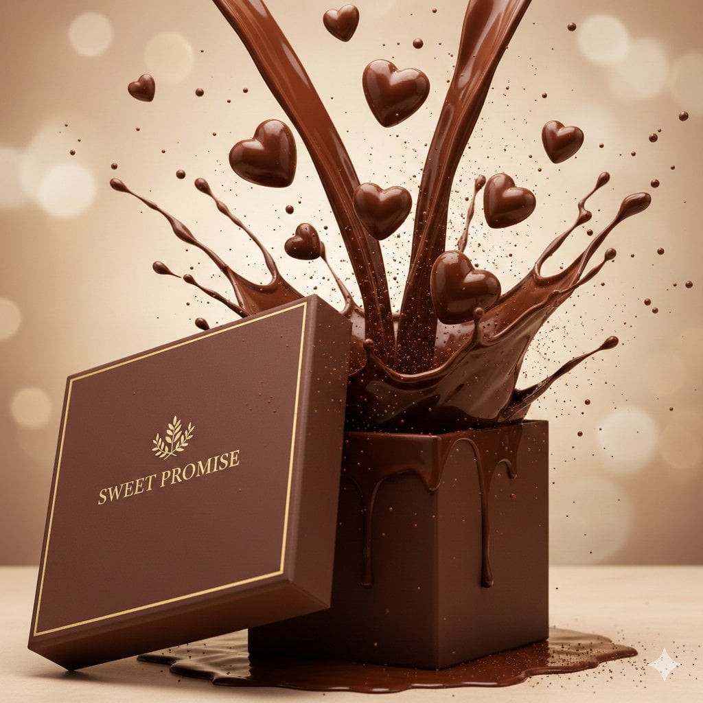 A slow, sensual luxury chocolate commercial shot in ultra-high definition. The s